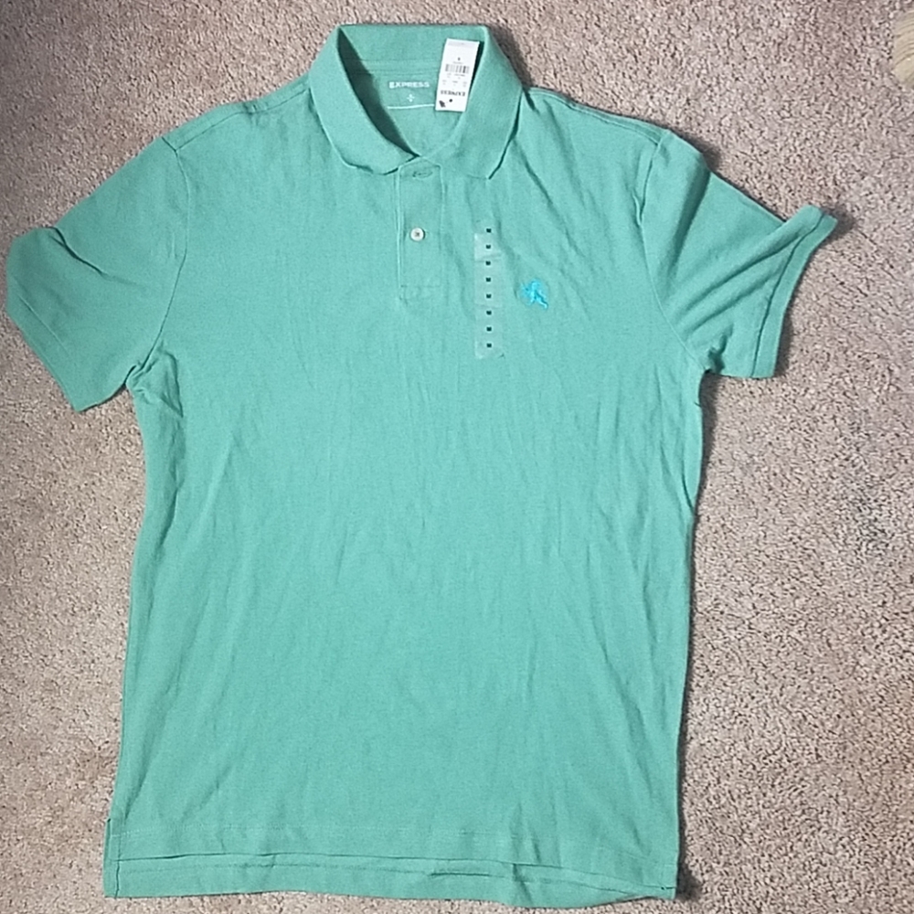 Express men's light green small lion polo … - Picture 1 of 9